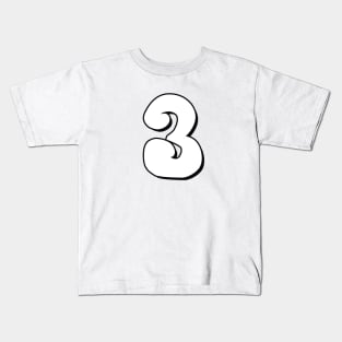 Number 3 white / black Kids T-Shirt